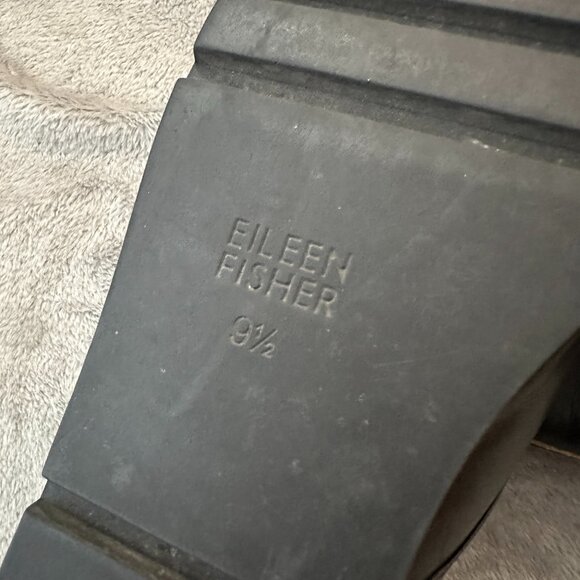 Eileen Fisher Black Leather Lace Up Oxford Loafers Shoes Women's 9.5 - Picture 7 of 8